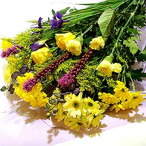 Flowers Directory Yellow and Purple Bouquet