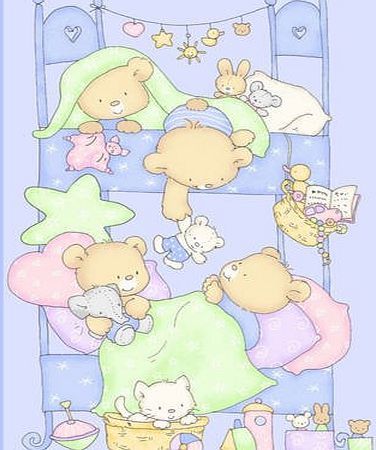 Fluffy Feelings Canvas print 70 x 100 cm: baby bears in bunk bed by Fluffy Feelings - ready-to-hang wall picture, stretched on canvas frame, printed image on pure canvas fabric, canvas print