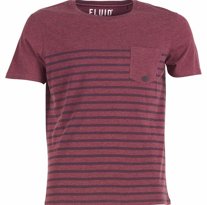 Fluid Mens Lapenne Striped T-Shirt Blackberry