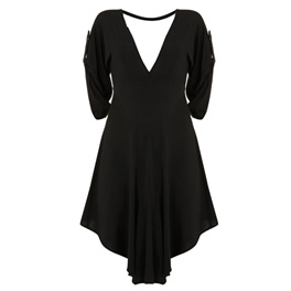 Fluxus Black Silken Jersey Cubist Dress
