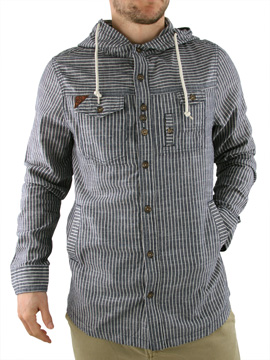 Fly 53 Blue Over Run Hooded Shirt