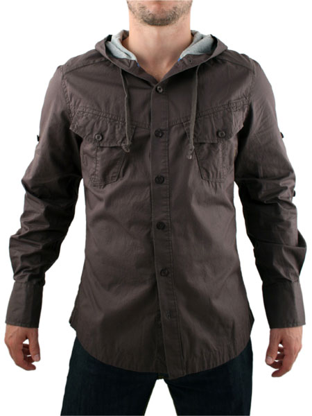 Fly 53 Charcoal Anex Hooded Shirt