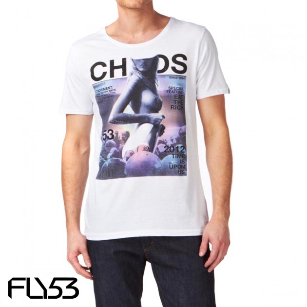Mens Fly 53 Chaos Mag T-Shirt - White