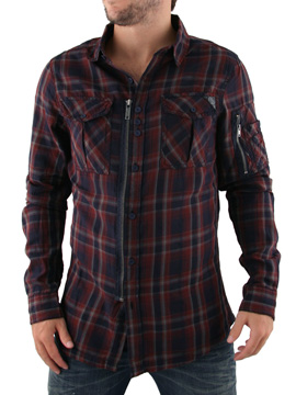 Fly 53 Red/Navy Underbelly Check Shirt