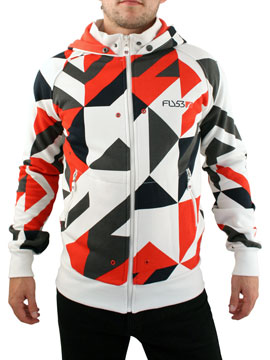Fly 53 Vapour/Red Eliminate Hooded Zip Top