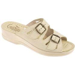 Fly Flot Female Audrey Suede Upper Leather Lining Adjustable in Beige