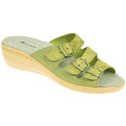 Fly Flot Female Erin Leather Suede Upper Leather Lining Comfort in Green Combi