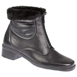 Fly Flot Female Josephine Leather Upper Leather Lining Boots in Black, Dark Brown