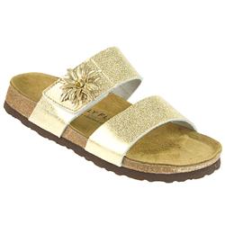 Female Pinefly902 Leather Upper Leather Lining Adjustable Mules in Gold