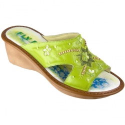 Fly Flot Womens Chillie Leather Upper Leather Lining in Green