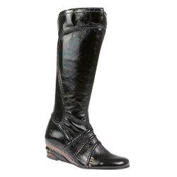 Fly London Female Boon Leather Upper Leather Lining Fashion Boots in Black Patent