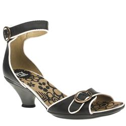 Fly London Female Vixen Volam Ankle Strap Leather Upper in Black and White, White and Black