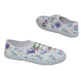 Fly London Garage Shoes - Canaria - Womens Flat Canvas Shoe - White Paint Size 8 UK