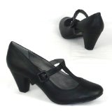 Garage Shoes - Tattoo - Womens Medium Heel Shoe - Black Size 6 UK