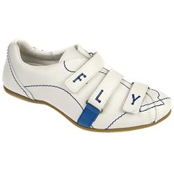 Fly London Male Check Leather Upper Leather Lining Casual in White-Blue