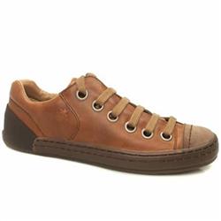 Male Speed Leather Upper Fashion Trainers in Brown