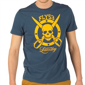 Fly53 Mens Custom Cuts Graphic T-Shirt Indigo