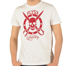 Fly53 Mens Custom Cuts Graphic T-Shirt White