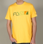 Fly53 Mens Mermaid Wax Fancy Print T-Shirt Yellow