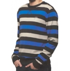 Fly53 Mens Pugilist Stripe Knit Top Chocolate/Electric/Stone