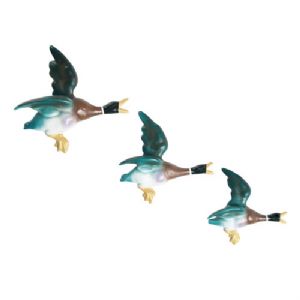 Flying Ducks Retro Wall Ornaments - Set of 3