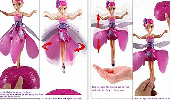 Flying Fairy Flutterbye like Flying Flower Fairy Rechargeable Flying Barbie Fairy Toys Electronic Flying Flower Toy Battery Operated