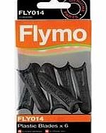Genuine Flymo Plastic Lawnmower Blades x 6 FLY014