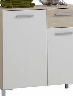 FMD Chest Lerida 2, 54.5 x 76 x 33 cm, Ash Tree/ White