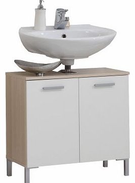 FMD Under-Sink Bathroom Cabinet Lerida 3, 63 x 60 x 33 cm, Ash Tree/ White