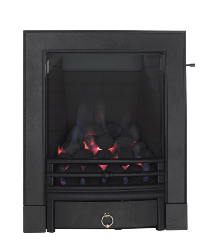 Focal Point Soho Full Depth Gas Inset Fire Black with Finger Slide Control