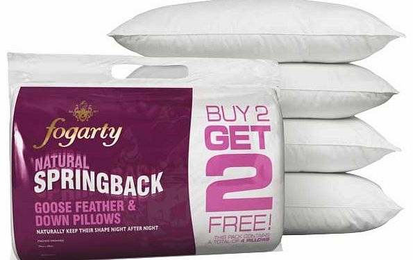 Goose Feather & Down Pillows - 4 Pack