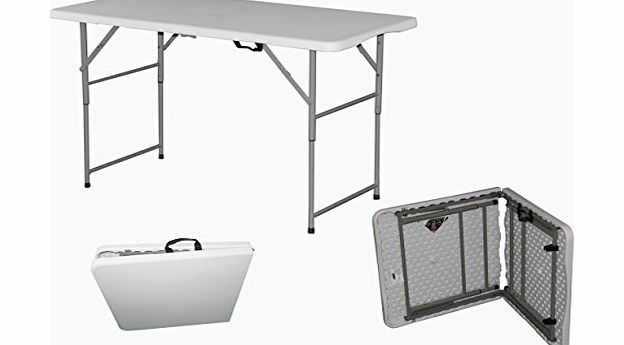 Folding Tables UK FT-20 4FT Rectangular Plastic Top Fold In Half Height Adjustable Table