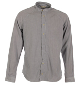 Folk Cut Off Collar Raglan Navy and White Stripe