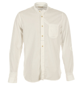 Folk Folded Pocket Ecru Chambray Grandad Shirt