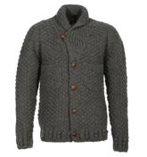 Mid Grey Hand Knitted Cardigan