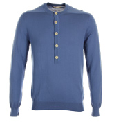 Folk Pointelle Nearly Fresh Blue Sweater