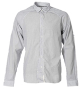 Folk Taped Raglan Fine Navy Stripe Shirt