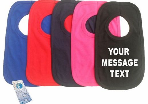 NEW PERSONALISED PULLOVER BABY BIBS - Doubled Layered - (Hot Pink) - 100% Cotton Baby Newborn Toddler Perfect Gear Clothing Boy Girl Grow Gift Custom Present Birthday Christening play toy Cute - Machi