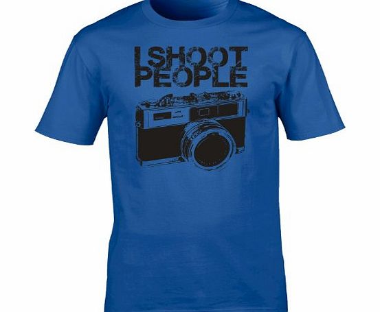 I SHOOT PEOPLE - CAMERA (L - ROYAL BLUE) NEW PREMIUM LOOSEFIT T SHIRT - Slogan Funny Clothing Joke Novelty Vintage retro top Mens Ladies Womens Girl Boy tshirt Tees Tee t-shirts shirts Fashion Urban C
