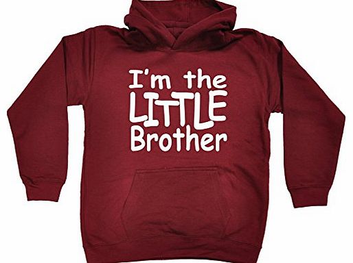 Fonfella Slogans KIDS - IM THE LITTLE BROTHER HOODIE (XS-Age-3-4 - BURGUNDY) NEW PREMIUM - cool cute baby toddler Slo