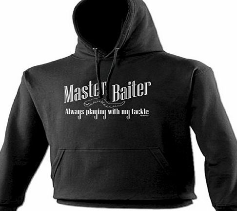 MASTER BAITER (M - BLACK) NEW PREMIUM HOODIE - slogan funny clothing joke novelty vintage retro top mens ladies girl boy sweatshirt men women hoody hoodies fashion urban cool geek shirt fish fishing a