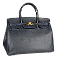Fontanelli Birkin Style Italian Stamped Leather Handbag