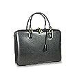 Fontanelli Black Lizard-print Calf Leather Briefcase