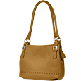 Fontanelli Camel Stiched Soft Leather Bucket Bag