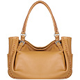 Camel Stitched Soft Leather Tote