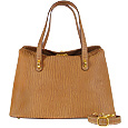 Fontanelli Camel Textured Leather Top Closure Bag