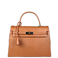 Fontanelli Embossed Calf Leather Kelly Style Handbag