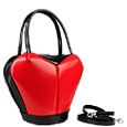 Heart Shape Italian Polished Leather Handbag