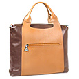 Maroon and Brown Calf Leather Handbag