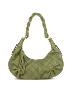 Fontanelli Olive Green Quilted Nappa Leather East/West Hobo Bag